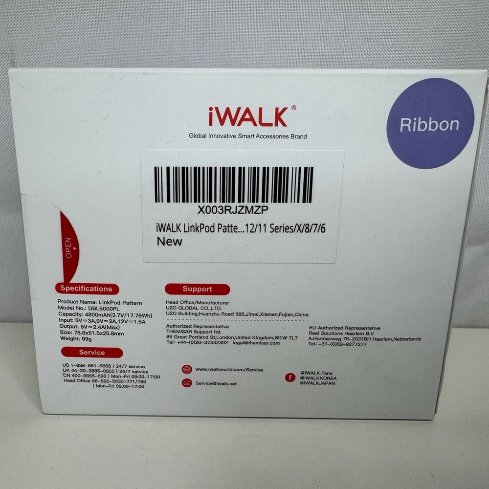 iWALK LinkPod Pattern 4800mAh Portable Charger For iPhone, Ribbon - Picture 3 of 6